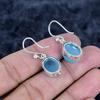 Blue Chalcedony Gemstone Handmade 925 Sterling Silver Jewelry Earring 1.26" MM-3480