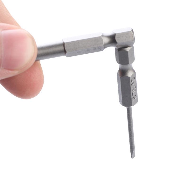 S2 Alloy Steel 6PC 50mm Flat Head 2.0-6.0mm Slotted Screwdriver Bits