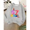 Kids Unisex Crewneck Sweatshirt, 3D Building Block Number 67 Cute Bear Rainbow Slide Print Soft Long Sleeve Pullover For Boys Girls Over 4 Years Old