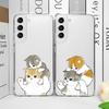 Cute Cat Couple Lovers Animal Phone Case for Samsung Galaxy S23 S22 Plus S21 S25 S24 Ultra FE 5G Clear Soft Silicon Cover Fundas