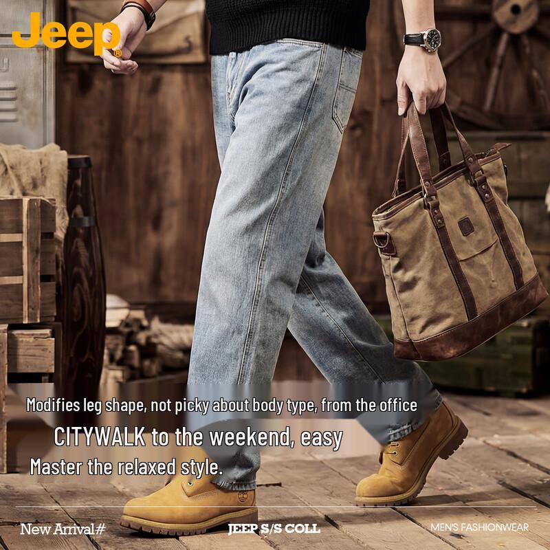 

JEEP Men s American Style Loose Straight Leg Stretch Jeans 31