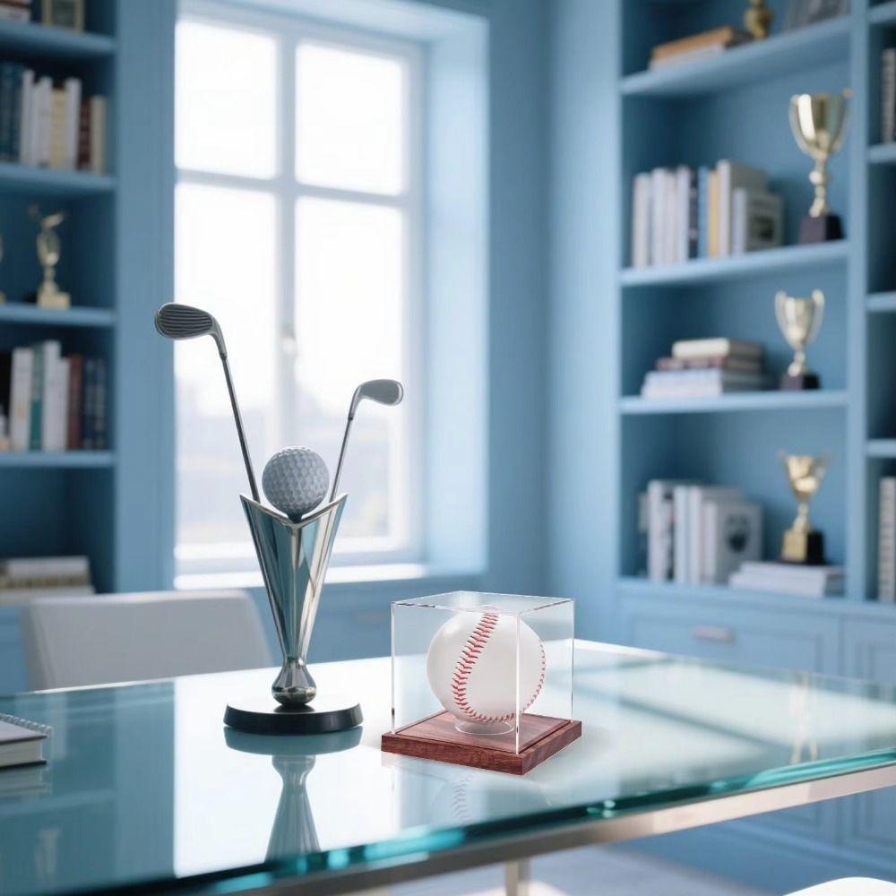 With Base Baseball Display Case Transparent Baseball Holder Baseball Box Signed Memorabilia