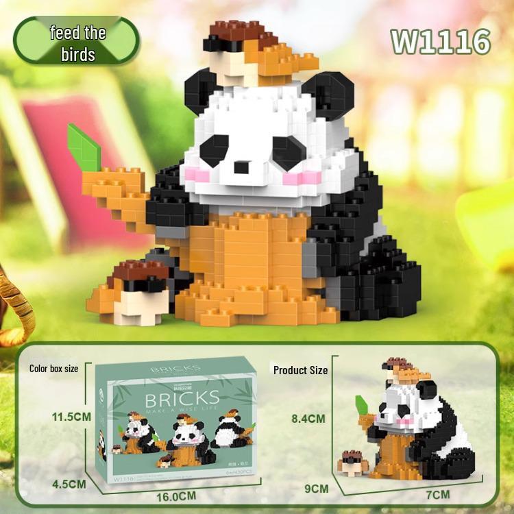 LEGO-kompatibel Panda Kaffebar Mikroklosser: Pedagogisk Byggeklossleke for Barn