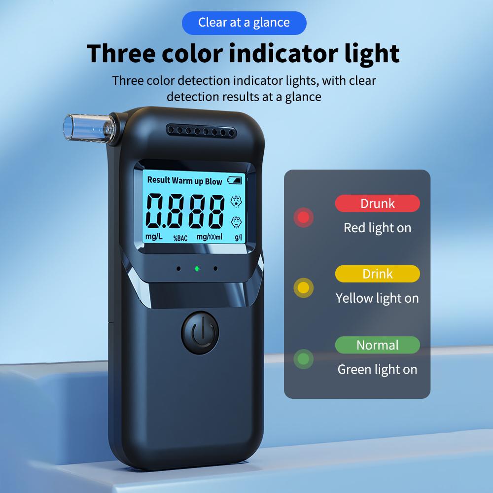 Mini Breath Alcohol Detector Police Breathalyzer Portable LCD Digital Alcohol Diagnostic Tool Prevent Drunk Driving