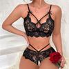Sexy Lingerie Two-piece Set For Women Cozy Sex Green Bra Panties Lace Seductive Fashionable Transparent Fetish Wear Underwear