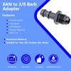 6AN männlich konisch auf 3/8 Schlauchstutzen gerader Fitting-Adapter, Aluminium gerader drehbarer Push-On Stutzen Kraftstoffleitungsfitting(Schwarz eloxiert)