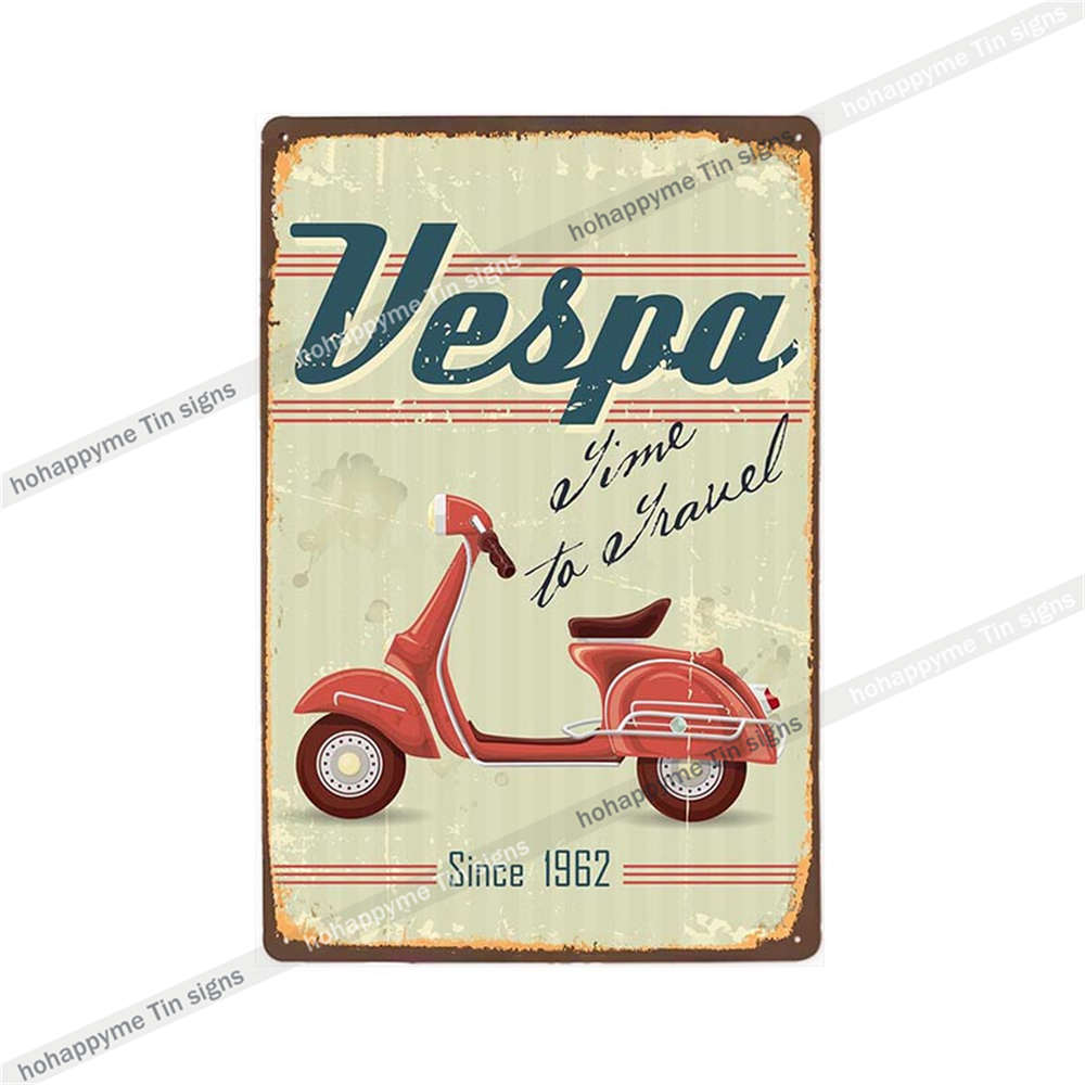 Lambretta Motor Vintage Metal Sign Plaque Decoration Motorcycle Garage Bar Wall Art Poster Plate Home Decor 20x30cm