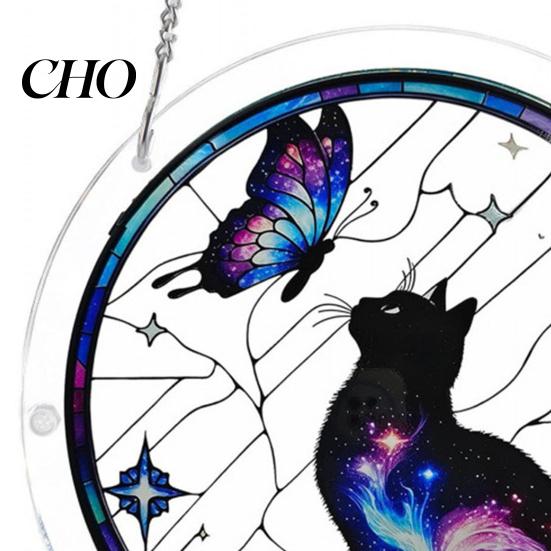 Puzzle For Adults Acrylic Jigsaw Suncatcher Colorful Cats Butterflies Flowers Window Hanging Ornament Stained Glass Style DIY Sun Catcher Kit
