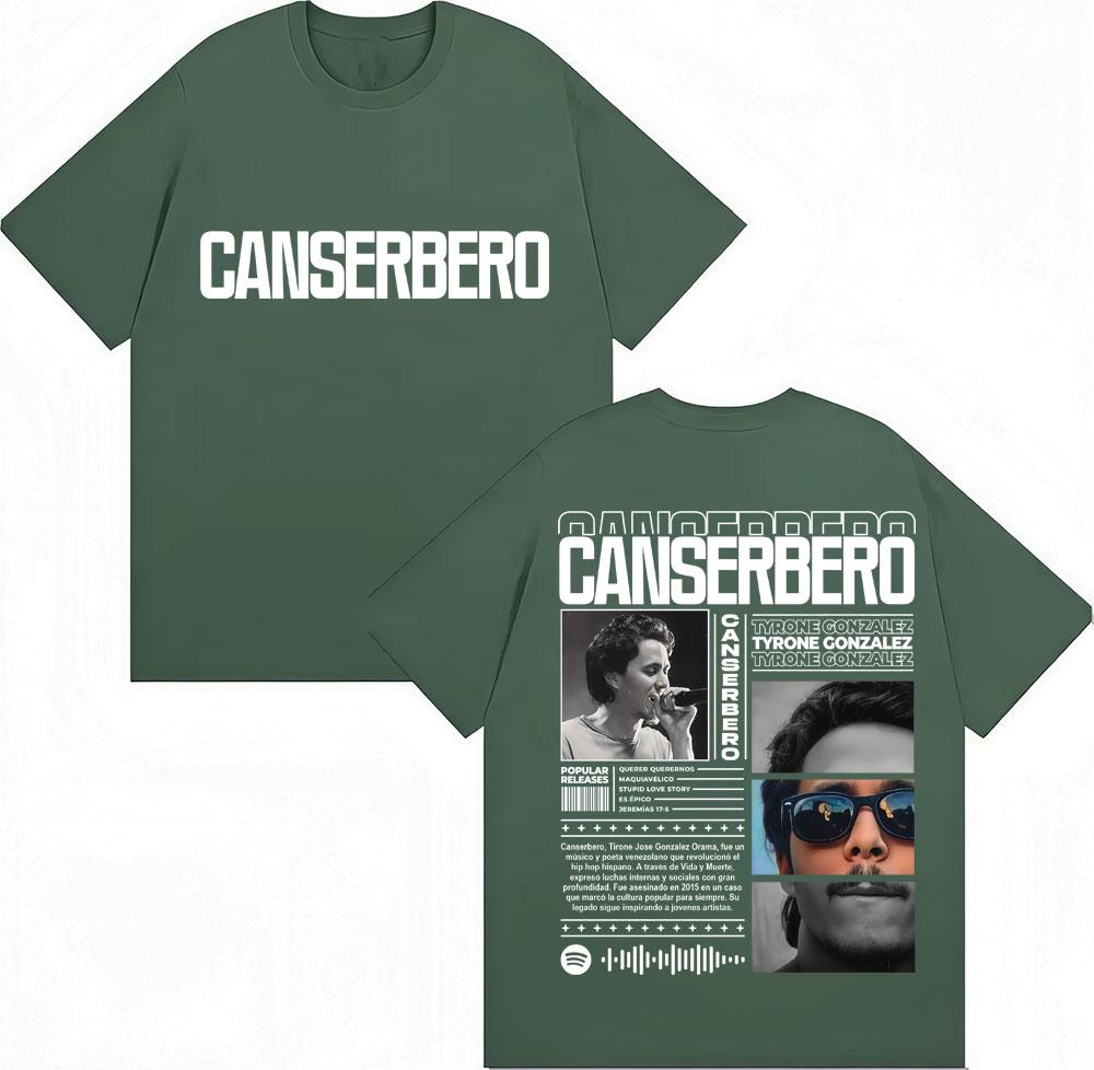 Rapper Canserbero Album Tour Print T Shirts Men Women Hip Hop Pop Music Vintage Tshirt Oversized Soft Cotton T Shirt Streetwear