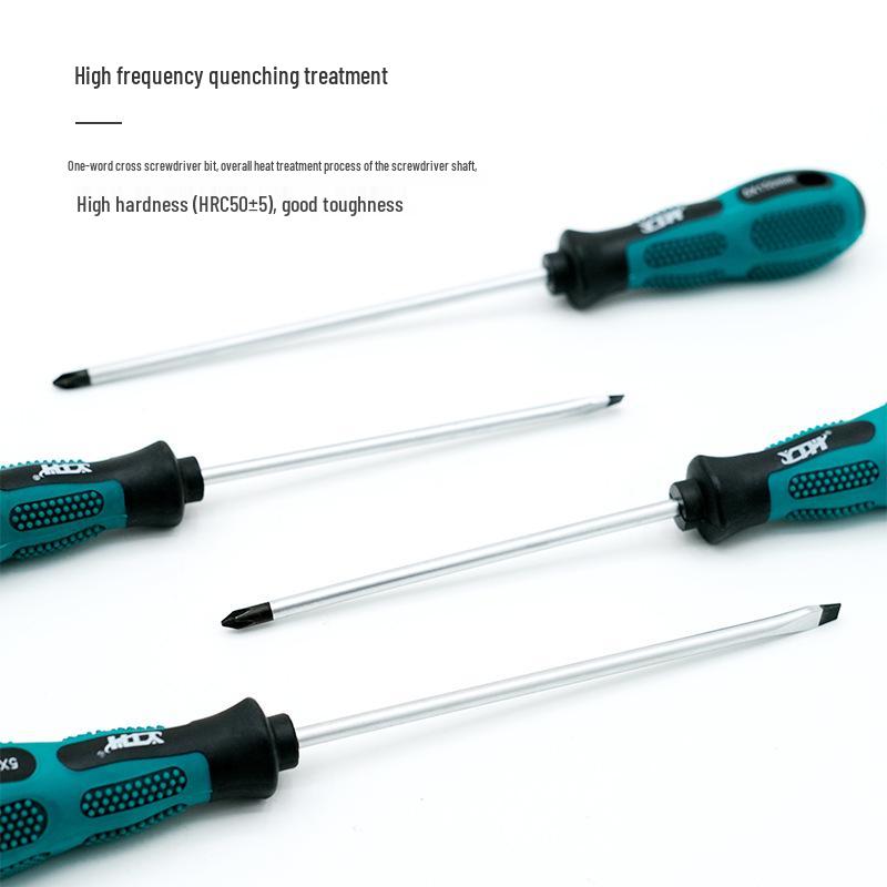 Heavy-Duty Screwdriver Set: Phillips & Flathead, Dual-Use Specialty Tool with Two-Color Handle