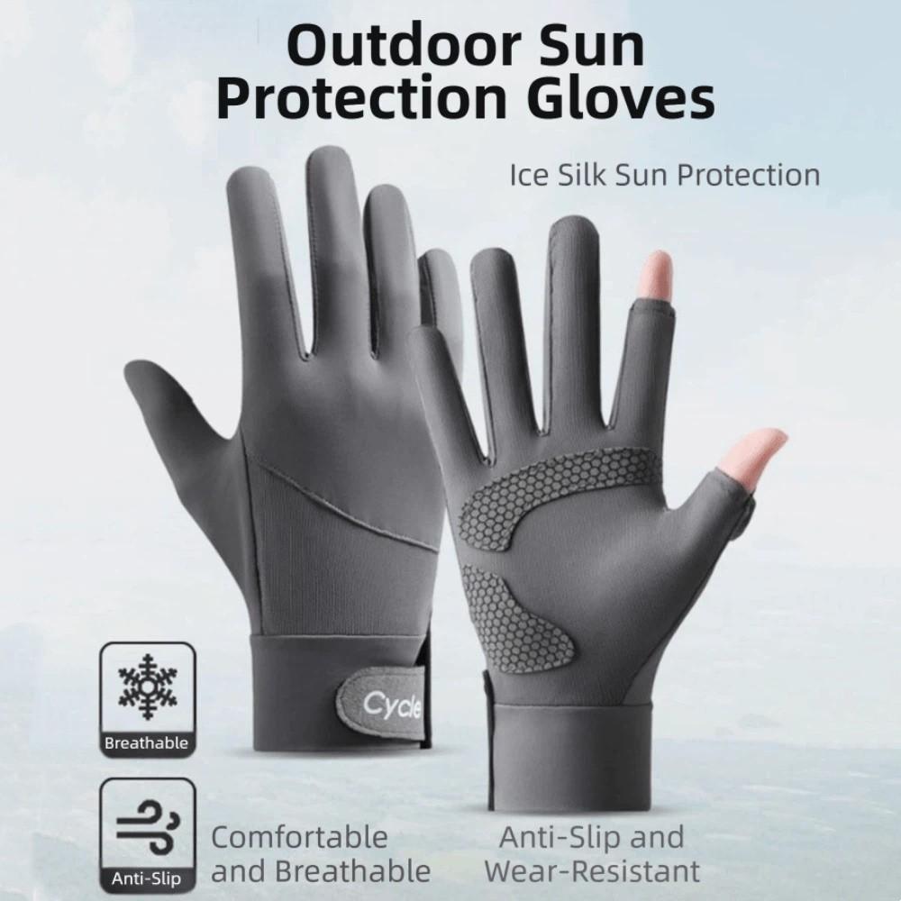 Waterproof Ice Silk Riding Gloves Non-Slip Summer Driving Mittens Sun Protection Gloves Cycling