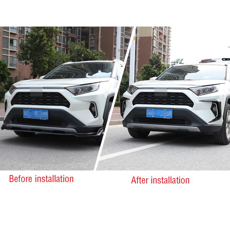 2PCS For Toyota RAV4   Car Front Bumper Fog Light Frame Cap Daytime Running Lamp Trim Eyebrow Cover Hood