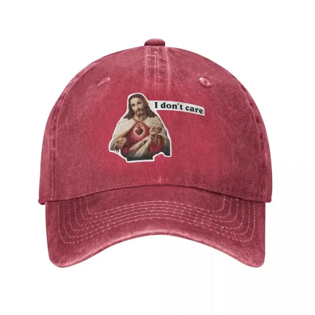 Jesus I Don't Care Meme Accessories Unisex Baseball Caps Funny Hats Vintage All Seasons Travel Soft Sun