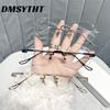 Fashion Eyeglasses Frameless for Women Men Oval Glasses Anti Blue Light Eyewerar with Metal Frame