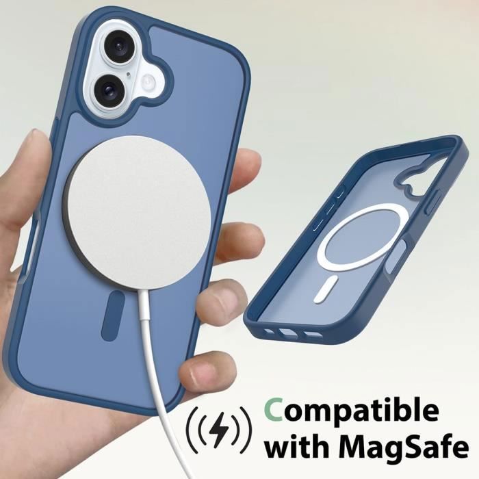 Coque de protection pour téléphone - booling - iphone 16 plus - antichoc - translucide - recharge sans fil