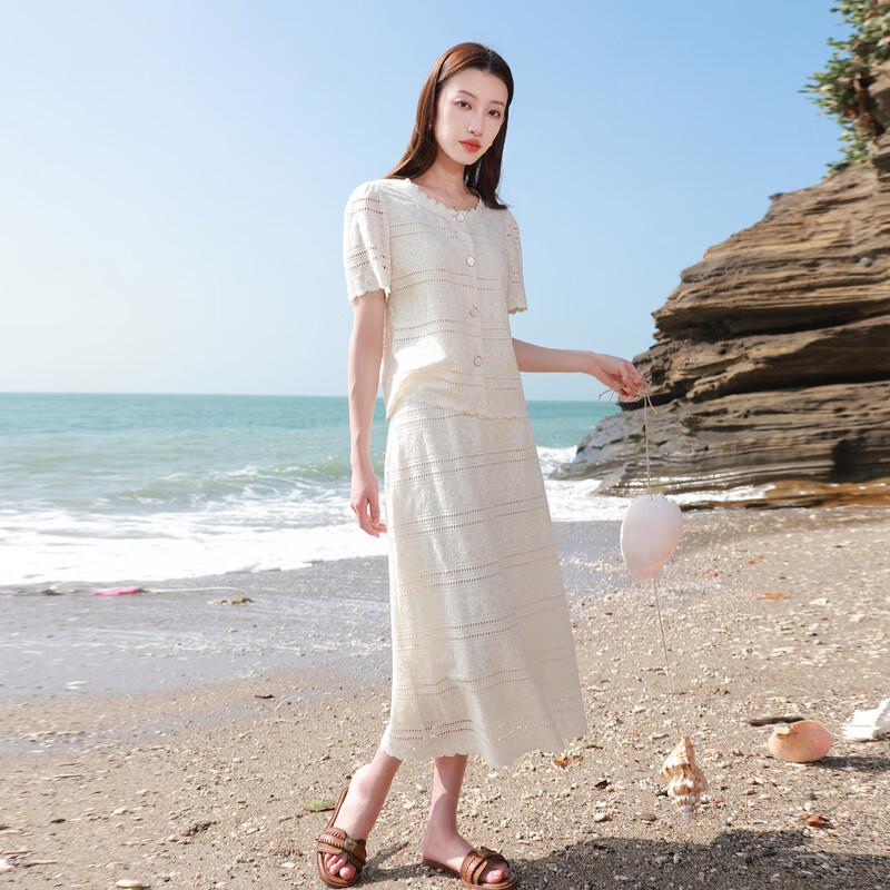 Sancai 2026 Summer Plus Size Cardigan & A-Line Skirt Set