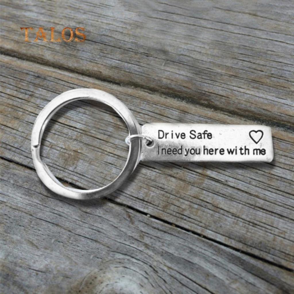 Drive Safe Letters Tag Charm Pendant Car Keychain Key Ring Couple Lovers Gifts Suspension Trinket