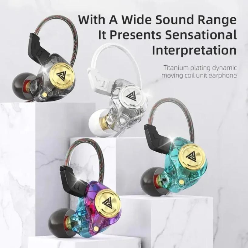QKZ CK5 Wired Earphones In-Ear Headphones with Mic Volume Control HiFi Stereo Sound Deep Bass Tangle-Free for Phone Laptop PC
