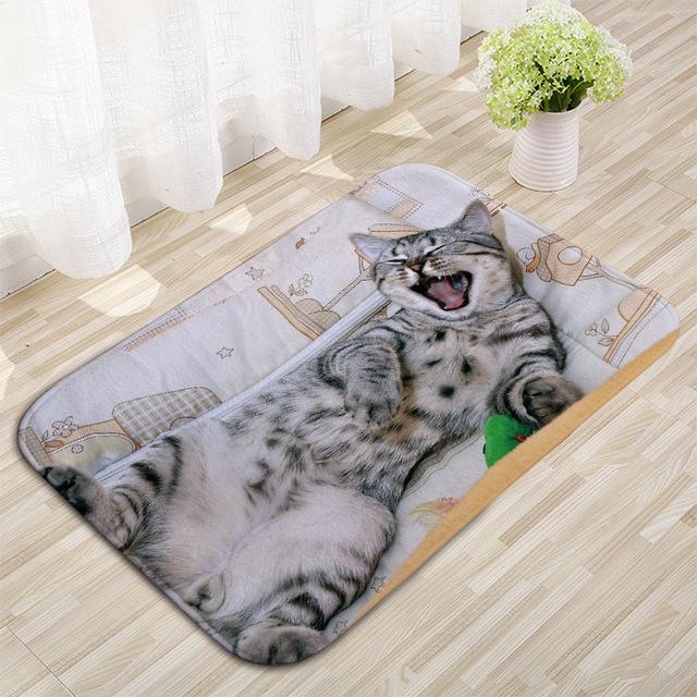 Dinosaur Pattern Wolf Pattern Floor Mat Bathroom Door Mat SofaPet Mat Corridor Balcony Non -Slip Decorative Carpet