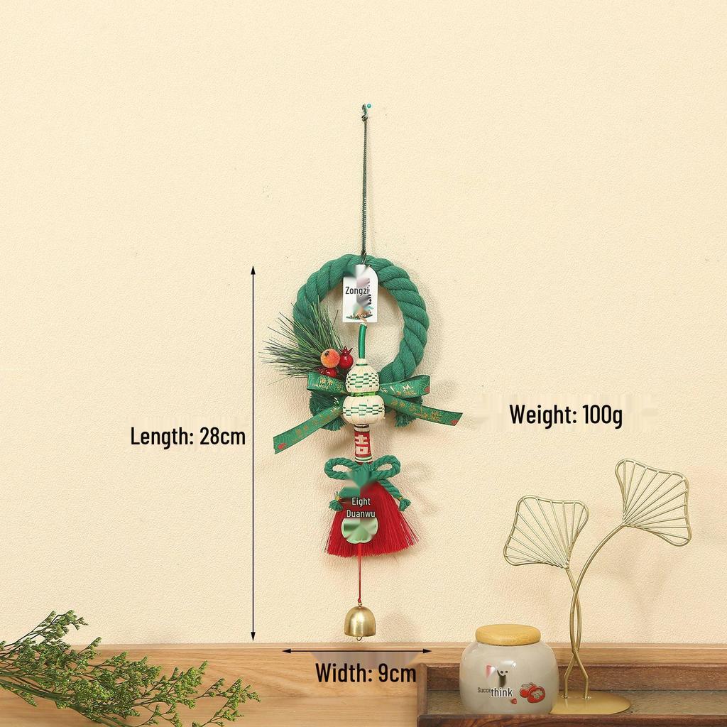 2026 Dragon Boat Festival Mugwort Fan Pendant & Indoor Sachet Bells for Door Handle and Decoration
