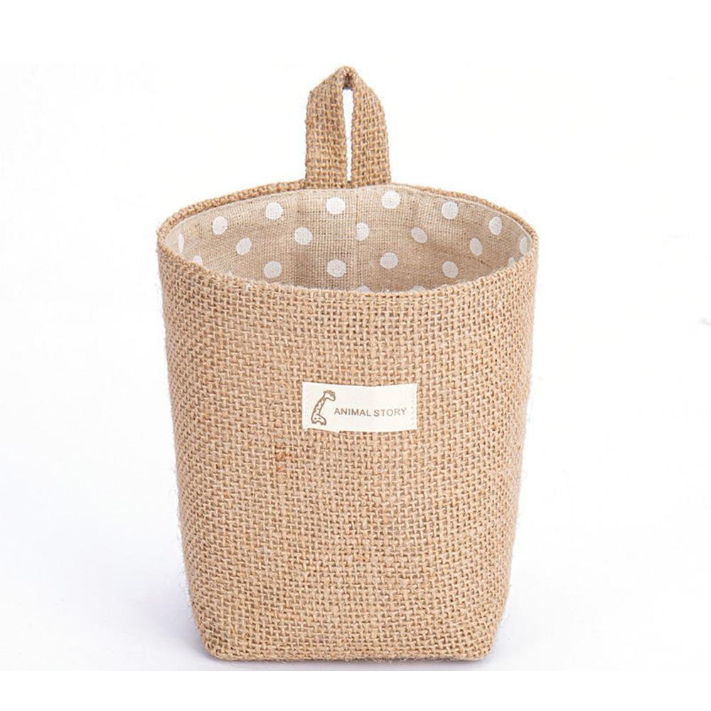 

Маленький настенный карман для хранения в скандинавском стиле, корзина, сумка-органайзер для мелочей, органайзер для косметики, сумка для хранения игрушек из хлопка и льна