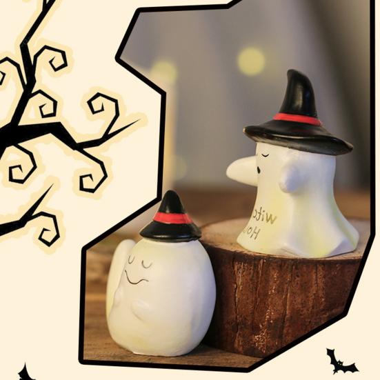 Yousheng Halloween Figure, Compact Resin Ghost Desktop Ornament, Halloween Decoration for Home Parties Window Holiday