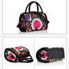 Bohémské ženy Květinová vyšívaná plátěná kabelka Vintage Dámské Ležérní Etické Boho Nákupní taška na zip přes rameno