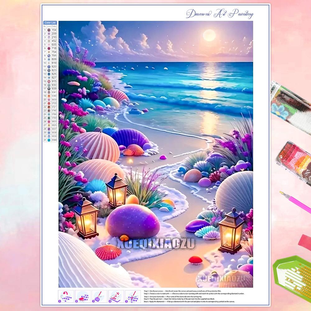 Seaside Scenery 5D Diamond Painting Kit Diamond Mosaic DIY Home Decor Gift for Adult Beginners New 2026