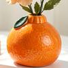 Dekorative Keramik-Knospenvase in Orangenform, Modernes Frucht-Design Kleiner Hydrokultur-Pflanzer für Zuhause, Zimmer, Büro, Tischdekoration