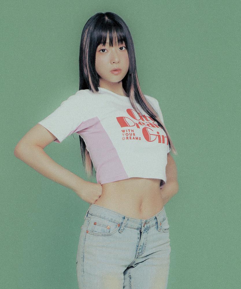 DAYLIFE X Namu13 Color Block Crop T-Shirt (White)