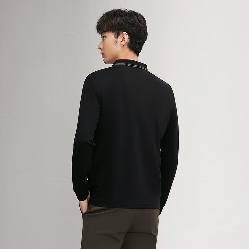 Qipai Men s Wool Blend Long-Sleeve Polo Shirt XL