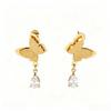 Versatile Butterfly Zircon Inlaid Stainless Steel Stud Earrings for Women