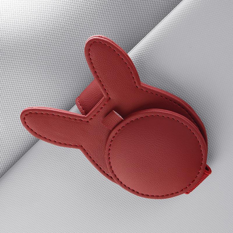 PU Leather Car Sunshade Glasses Clip Multi-functional Sheet Card Bag Sunglasses Storage Creative Ticket Clip