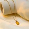 Customized Niche Oval Square Brand Pendant, One Lettering Necklace, Female Geometric Design, Clavicle Chain Temperament, Couple