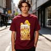 Beer Now Temporary Slogan Cartoon Figure In Beer Cup Graphic T Shirt Unisex Soft 100 Cotton Crew Neck Short Sleeve Tee