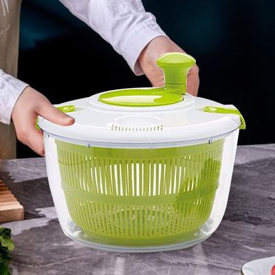 Großer Salatschleuder-Dehydrator mit Edelstahlschüssel und Filtersieb 3/5L Mehrzweck-Gemüse-Wasch-Trockner-Sieb für Obst und Salat