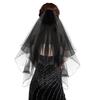 Veli da Sposa Neri Classici Caratterizzati da Lunga Durata e Stabilità Oggetti di Scena per Foto