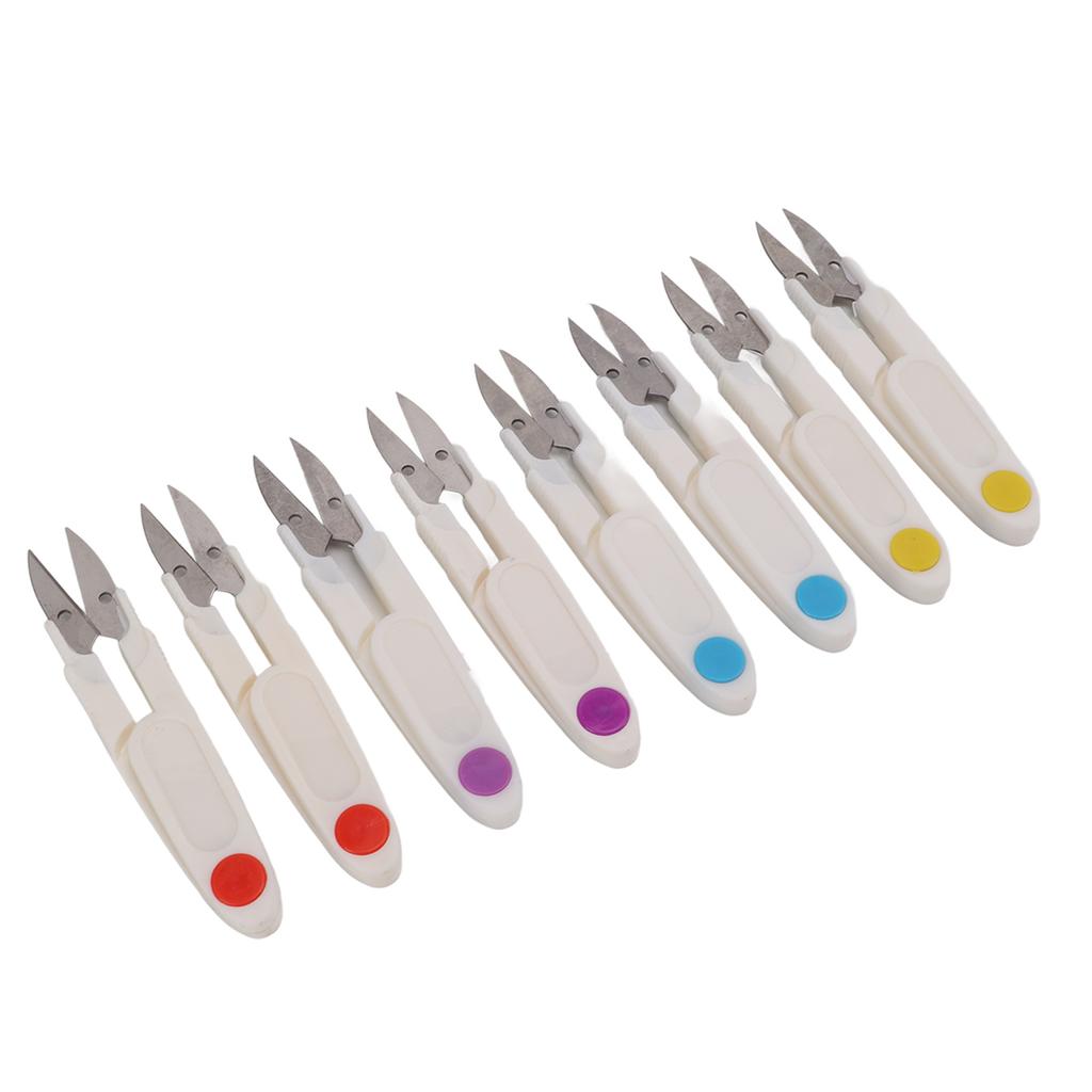 8Pcs Thread Snips Safety Cover Spring Action Lightweight Durable Portable Wide Application Thread