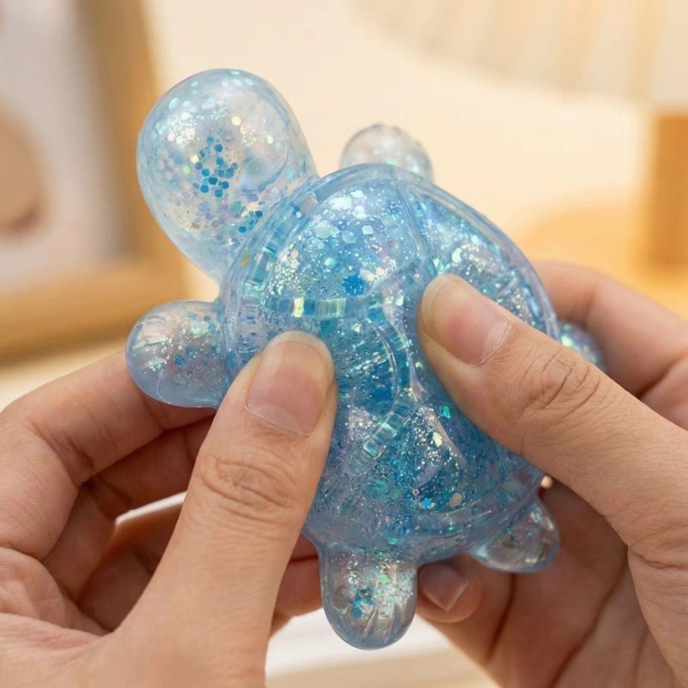 Glitter Squishy Turtle Colorful Sensory Fidget Ball Creative Turtle Squeeze Toy Children Gifts