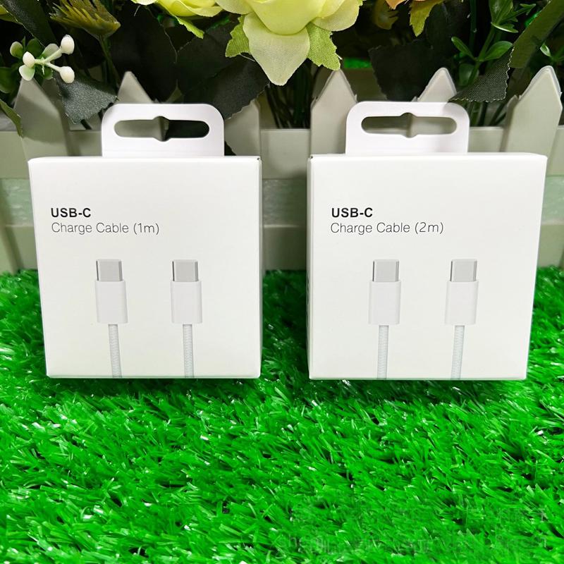 

60 Вт PD USB-C to C кабель для быстрой зарядки для Apple iPhone 16 Pro Max 15 Plus Type C быстрая зарядка для Samsung нейлоновый плетеный шнур 2 м