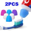 2 pezzi Tappo per dentifricio in silicone Spremi-dentifricio autosigillante Pompa erogatrice per dentifricio