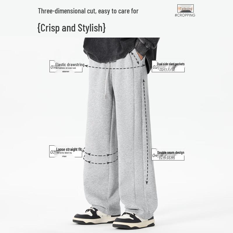 MINISO Men's Autumn Loose Straight-Leg Casual Pants