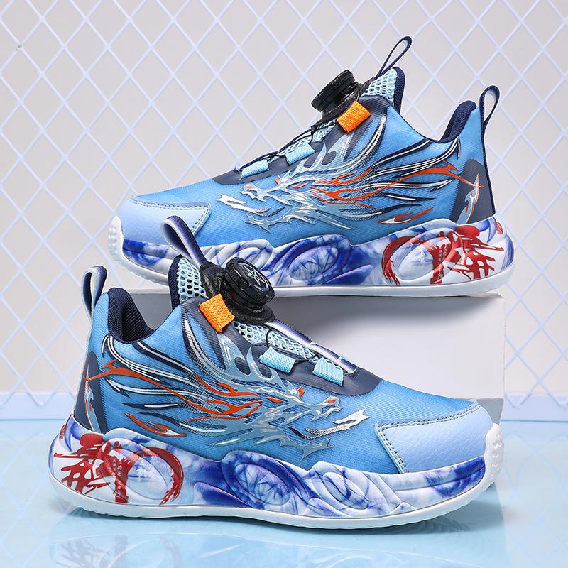 

Весенне-летние детские спортивные туфли из ледяного шелка с сеткой, легкие кроссовки для бега для мальчиков с вращающейся пряжкой, модные кроссовки для бега с граффити для учеников начальной школы 33