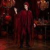 Vampiric Character Outfit Halloween Hooded Cloak, Medieval Gothic Wizard Vampires Cape with Black Mysterious Costume Accessory Mesh, Full Length