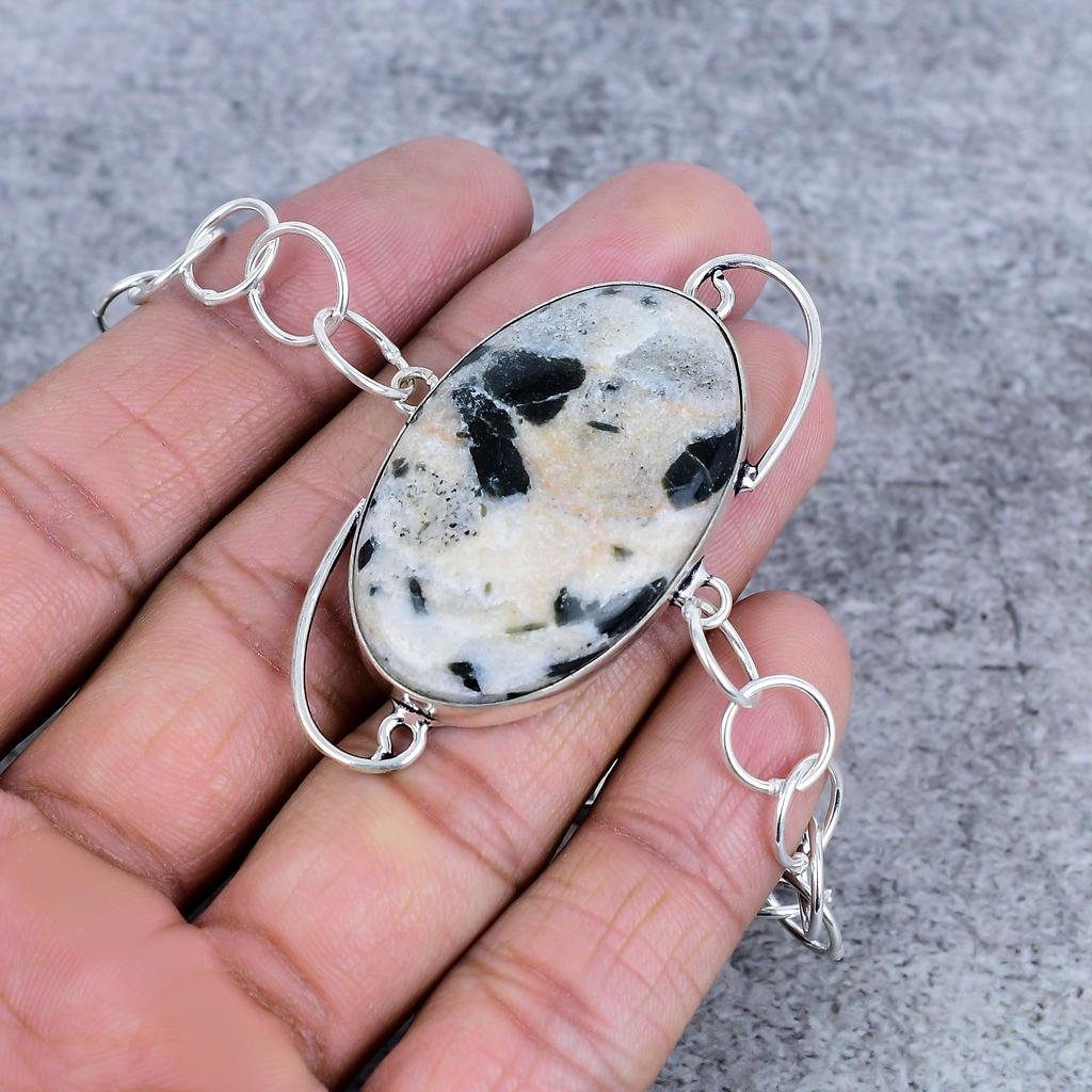 Bauxite Gemstone Handmade 925 Sterling Silver Bracelet 7-8" M-2712