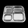 Stainless Steel Four-Compartment Deep Lunch Tray