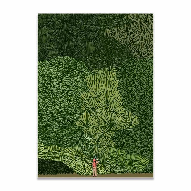 

Зеленый Лес Кленовый Лист Холст Искусство: Современный настенный декор для спальни и гостиной 20X30 frameless