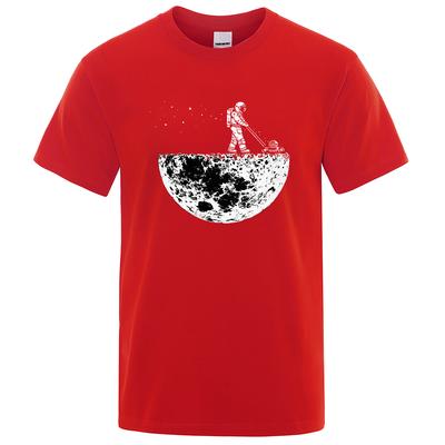 Astronauts Cherish The Lunar Environment Funny Print tricouri Bărbați Largi Îmbrăcăminte oversize Tricou moale de vară din bumbac Tricou hip hop
