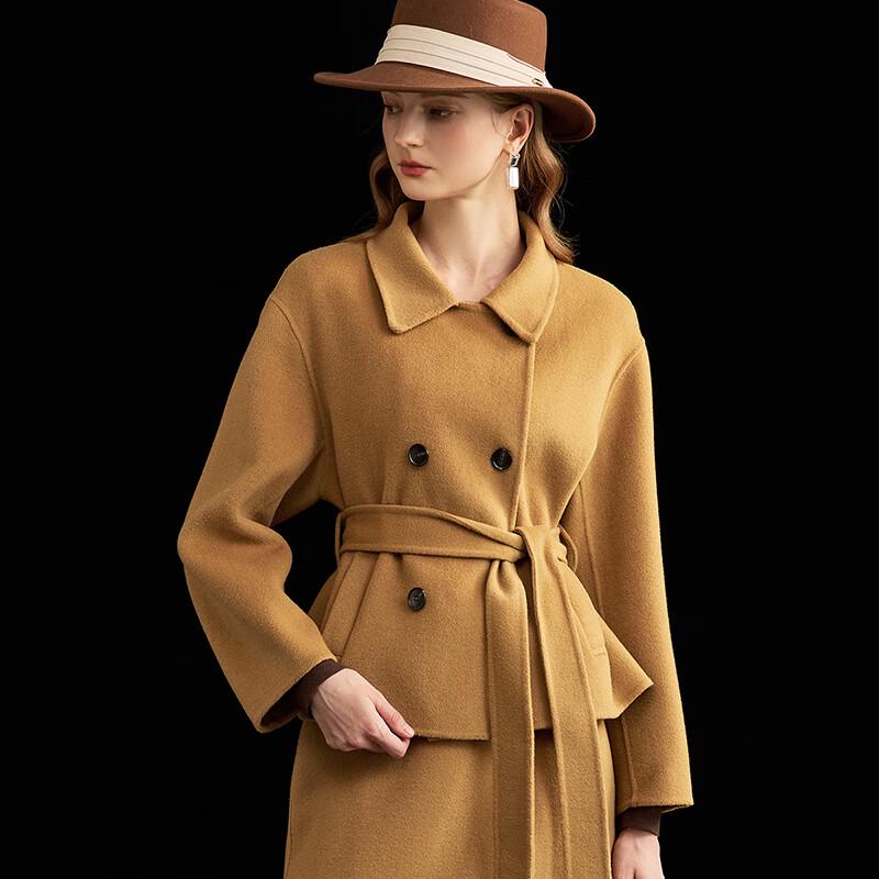 Wudao Women's Wool Coat with Belt