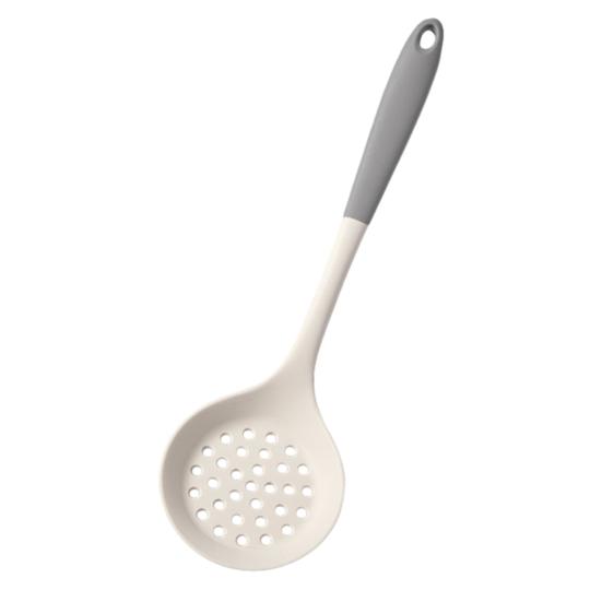 High Temperature Resistant Cooking Spoon Anti-Slip Handle Food Grade Silicone Non-Scratch Pot Protecting Spatula Soup Spoon Colander